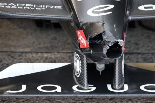Beschädigte Frontpartie des Jaguars von Antonio felix da Costa in der Box, Rennen 2, FIA Formel E Weltmeisterschaft Saison 12, Berlin E- Prix, 03.05.2026, Flughafen Tempelhof, FE, Elektromotorsport
E-PrixinBerlin2026_077.jpg